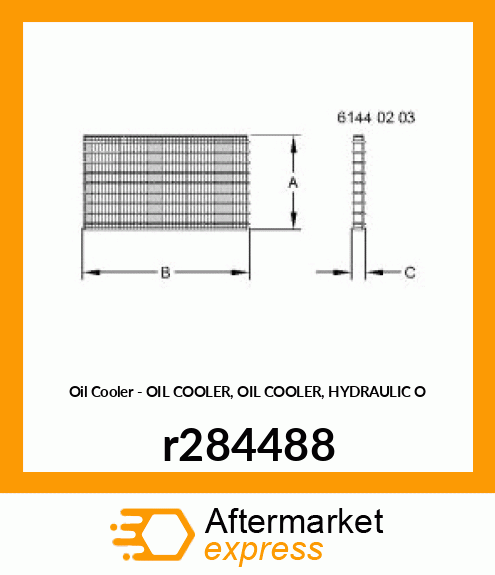 OIL COOLER, OIL COOLER, HYDRAULIC O r284488