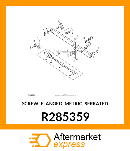 SCREW, FLANGED, METRIC, SERRATED R285359