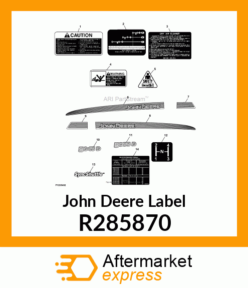 LABEL, MODEL DESIGNATION 5058D R285870