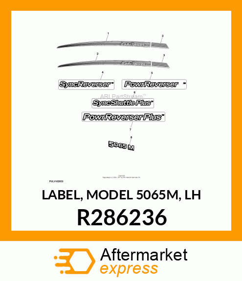 LABEL, MODEL 5065M, LH R286236