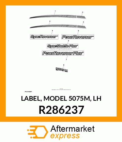 LABEL, MODEL 5075M, LH R286237