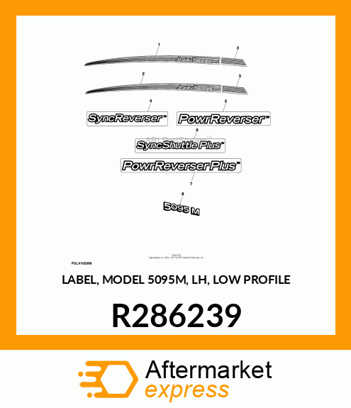 LABEL, MODEL 5095M, LH, LOW PROFILE R286239