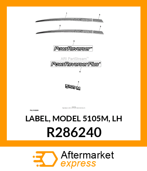 LABEL, MODEL 5105M, LH R286240