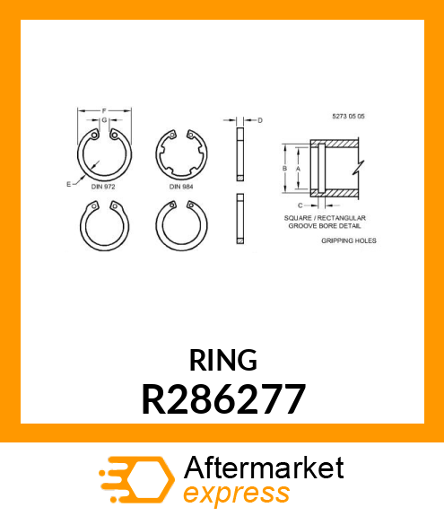 SNAP RING, 40M7013 R286277