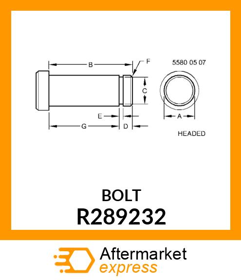 PIN FASTENER, HOOD LINKAGE R289232