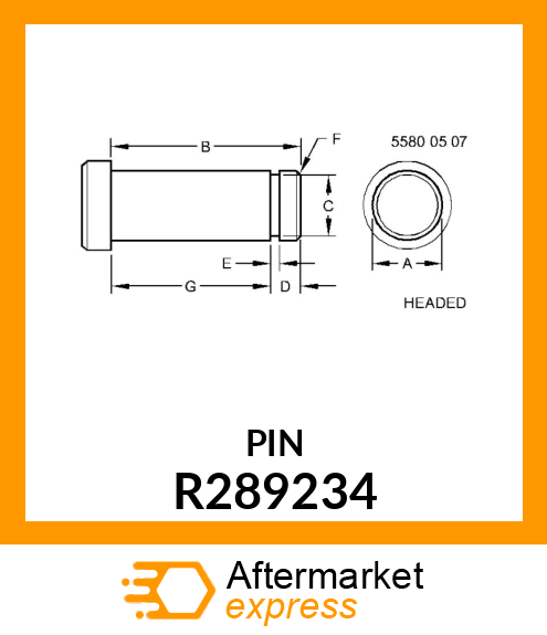 PIN FASTENER, HOOD LINKAGE R289234