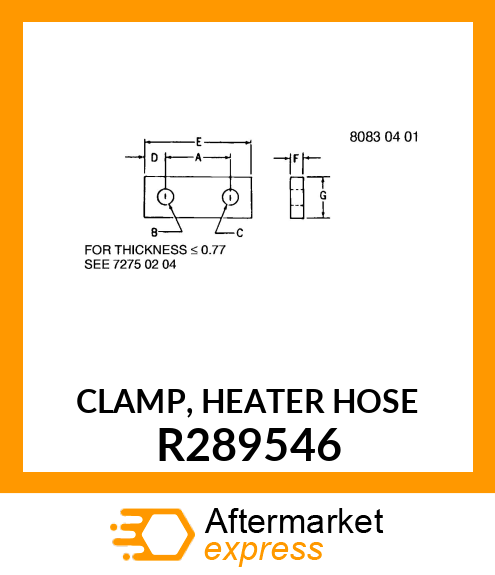 CLAMP, HEATER HOSE R289546