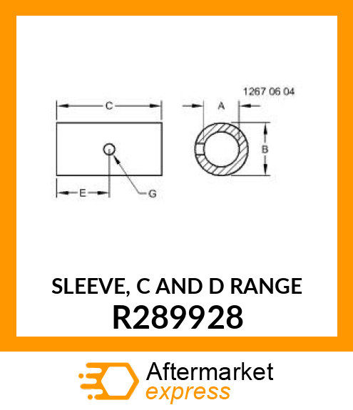 SLEEVE, C AND D RANGE R289928