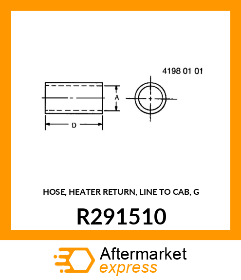 HOSE, HEATER RETURN, LINE TO CAB, G R291510