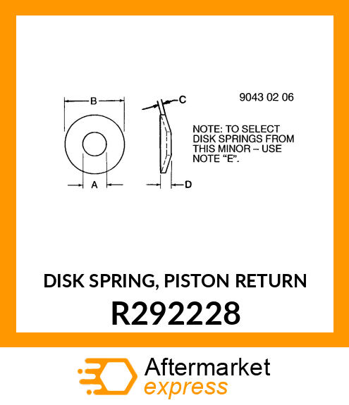 DISK SPRING, PISTON RETURN R292228