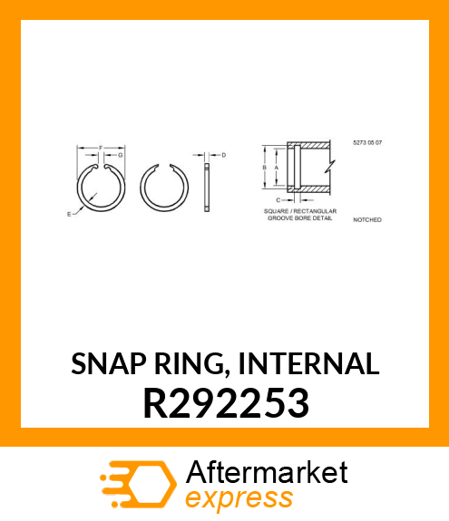 SNAP RING, INTERNAL R292253