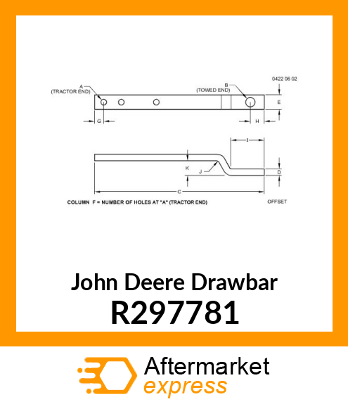 DRAWBAR, CATEGORY 3 R297781