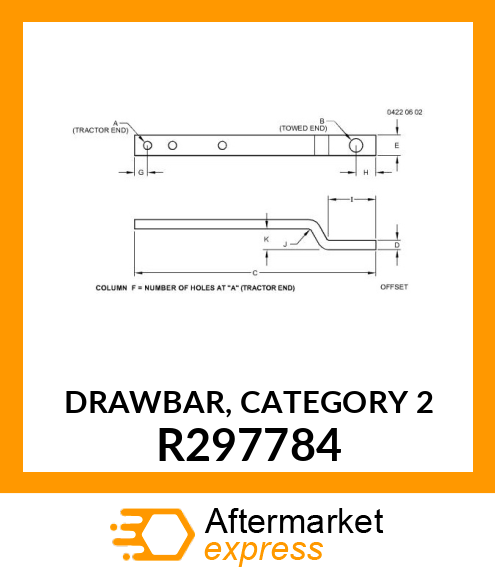 DRAWBAR, CATEGORY 2 R297784