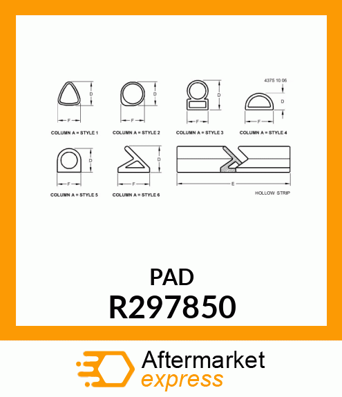 SEAL, COOLING MODULE TO FRONT SUPPO R297850