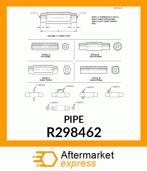 LINK BODY, LIFT LINK CENTER R298462