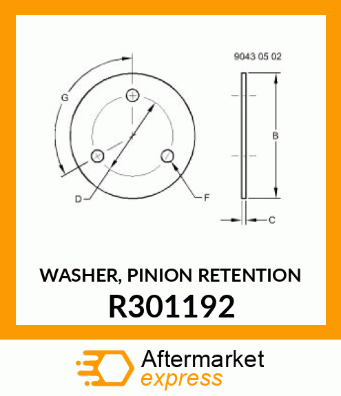 WASHER, PINION RETENTION R301192