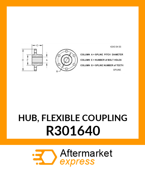 HUB, FLEXIBLE COUPLING R301640