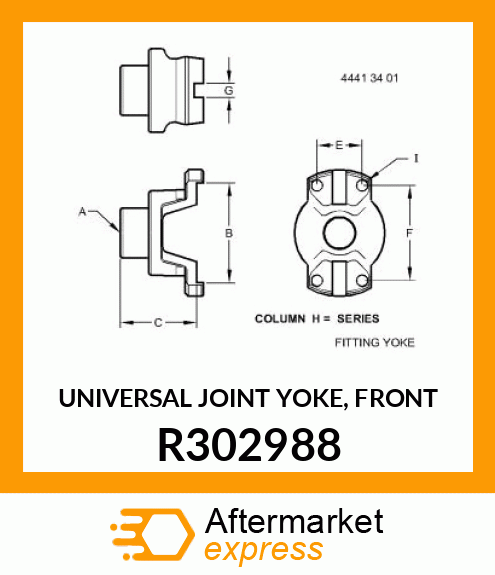 UNIVERSAL JOINT YOKE, FRONT R302988