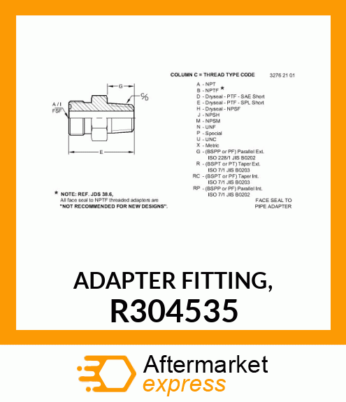 ADAPTER FITTING, R304535