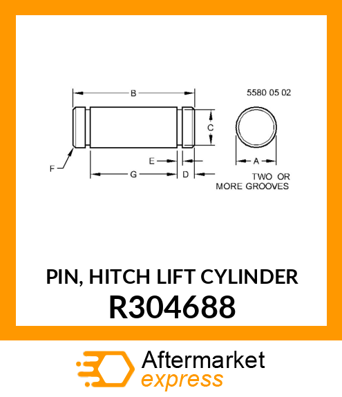 PIN, HITCH LIFT CYLINDER R304688