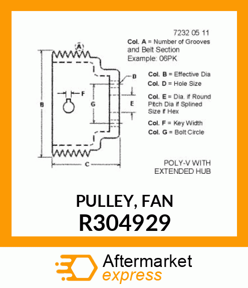 PULLEY, FAN R304929