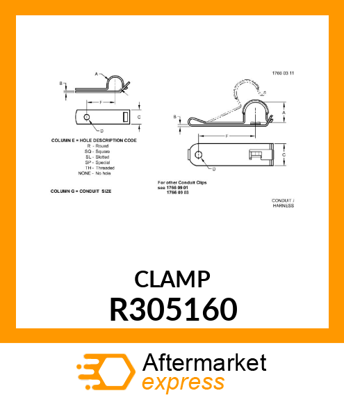 HALF CLAMP, 63.5 DIA TUBE R305160