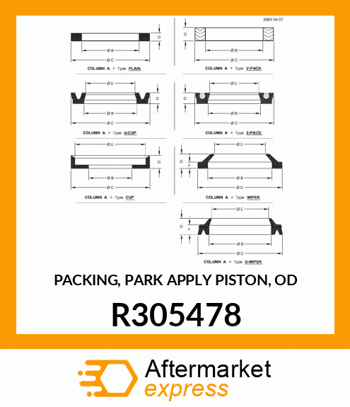 PACKING, PARK APPLY PISTON, OD R305478