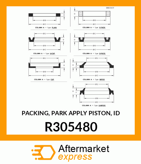 PACKING, PARK APPLY PISTON, ID R305480