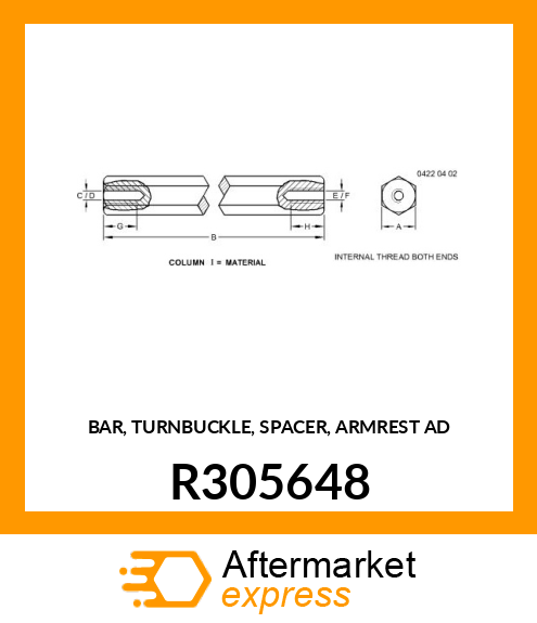 BAR, TURNBUCKLE, SPACER, ARMREST AD R305648