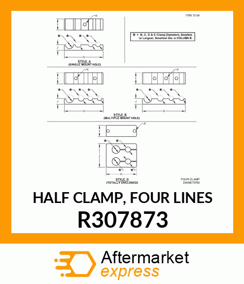 HALF CLAMP, FOUR LINES R307873