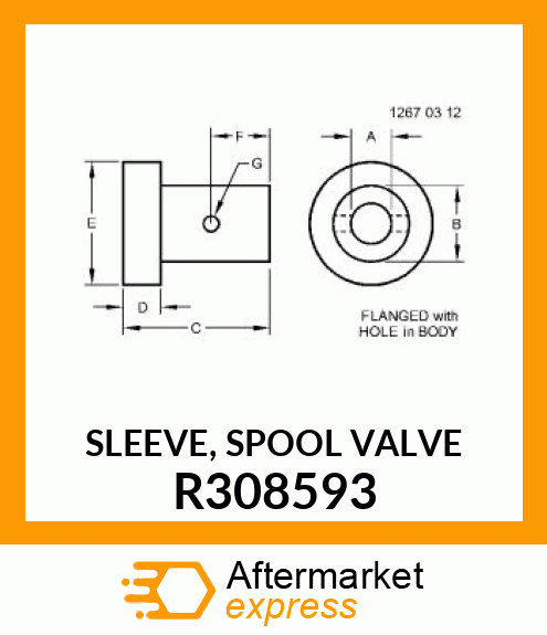 SLEEVE, SPOOL VALVE R308593