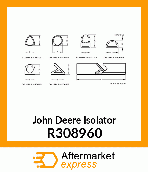 SEAL, INNER ROOF TO FRAME R308960