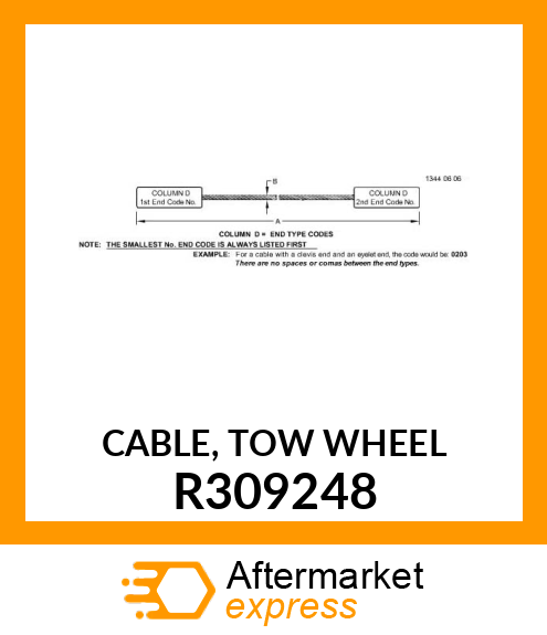 CABLE, TOW WHEEL R309248