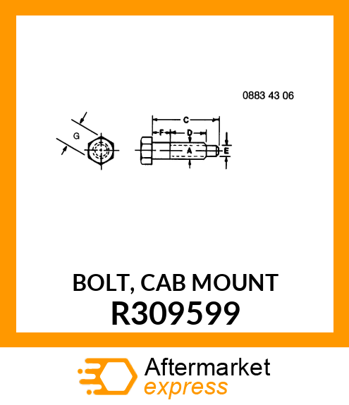 BOLT, CAB MOUNT R309599