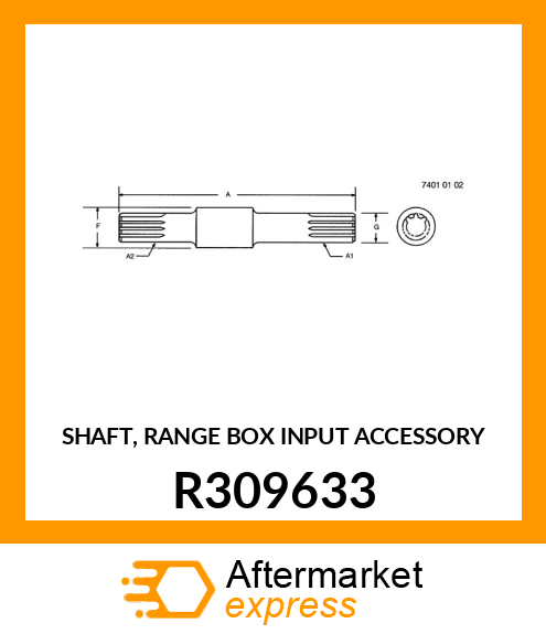 SHAFT, RANGE BOX INPUT ACCESSORY R309633