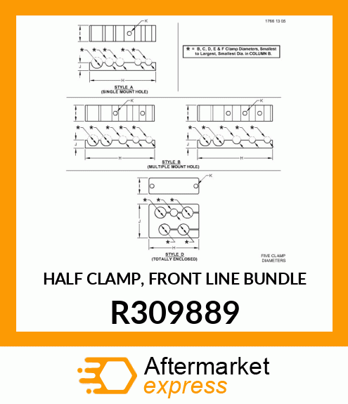 HALF CLAMP, FRONT LINE BUNDLE R309889