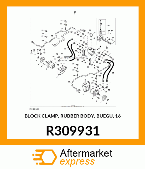 BLOCK CLAMP, RUBBER BODY, BUEGU, 16 R309931