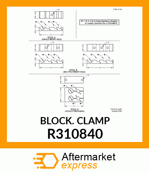 BLOCK CLAMP, BRAKE AND STRG LINES R310840