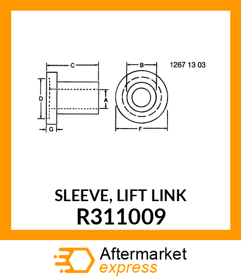 SLEEVE, LIFT LINK R311009