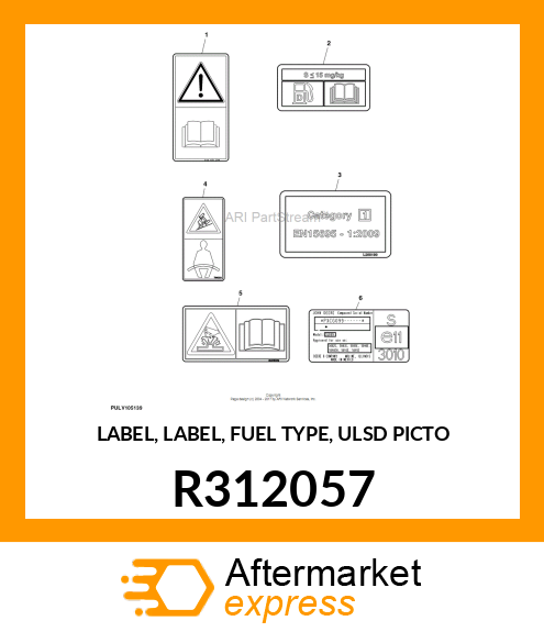 LABEL, LABEL, FUEL TYPE, ULSD PICTO R312057