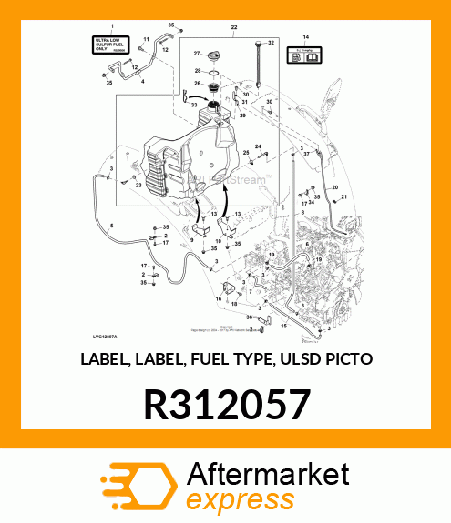 LABEL, LABEL, FUEL TYPE, ULSD PICTO R312057