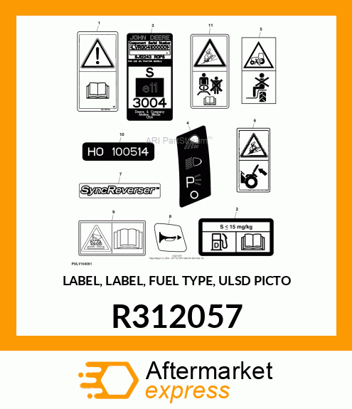 LABEL, LABEL, FUEL TYPE, ULSD PICTO R312057