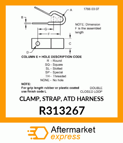 CLAMP, STRAP, ATD HARNESS R313267