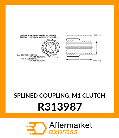 SPLINED COUPLING, M1 CLUTCH R313987