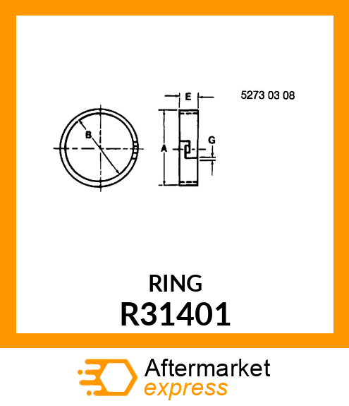 PISTON RING, RING,SEALING R31401