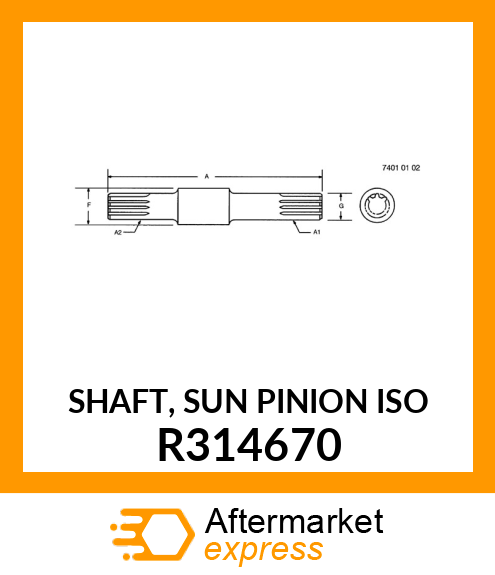 SHAFT, SUN PINION R314670