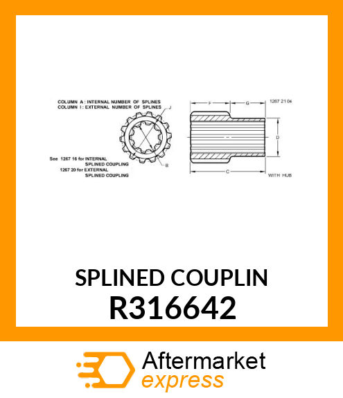 SPLINED COUPLING, PARK BRAKE R316642