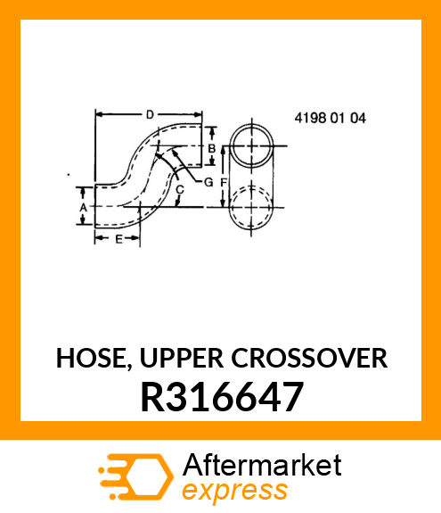 HOSE, UPPER CROSSOVER R316647