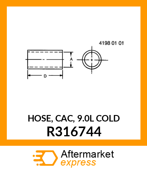 HOSE, CAC, 9.0L COLD R316744