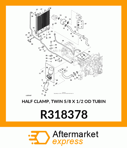 HALF CLAMP, TWIN 5/8 X 1/2 OD TUBIN R318378